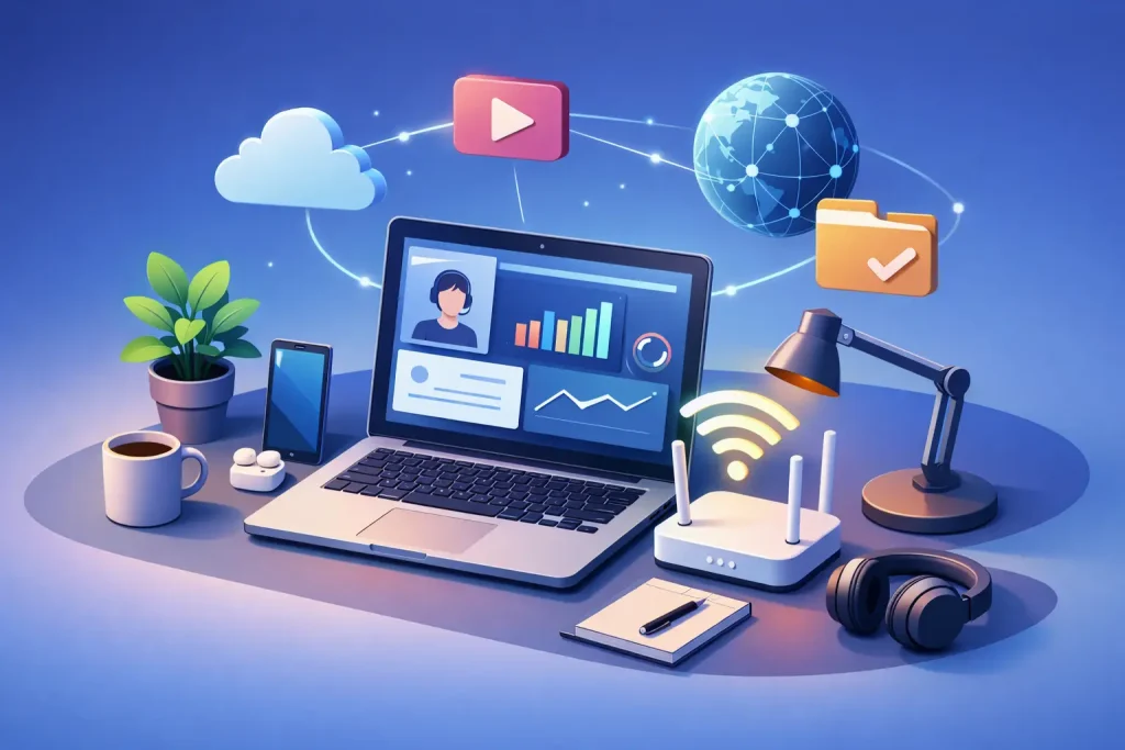 Espacio de trabajo con internet que sí resuelve