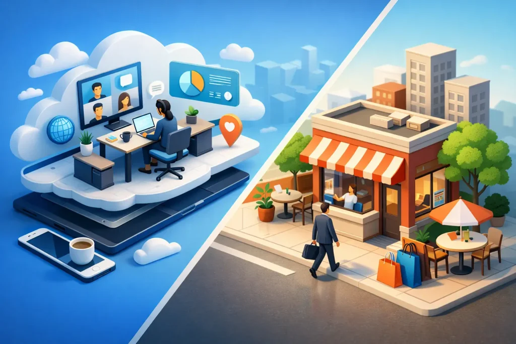 Oficina virtual vs local comercial: qué conviene
